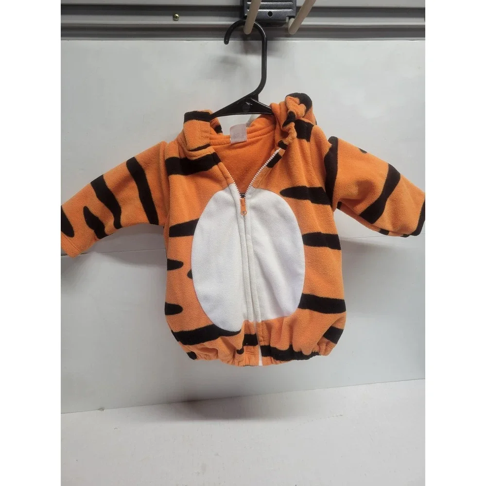Carters Baby Tiger Costume Set 6-9 Months Orange Black‎ Fleece Hooded 2pc Outfit